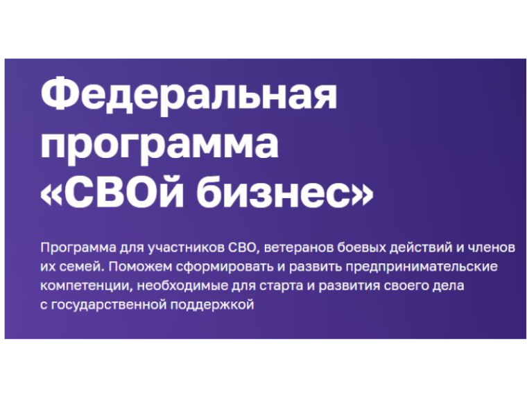 Федеральный проект "СВОй бизнес". Федеральный проект "СВОй бизнес".